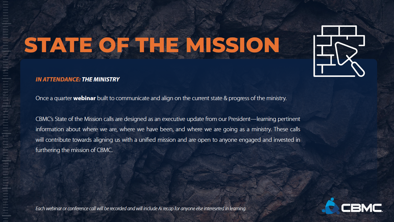 State of the Mission Intro